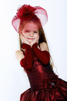 Portrait of a little girl in beautiful dress