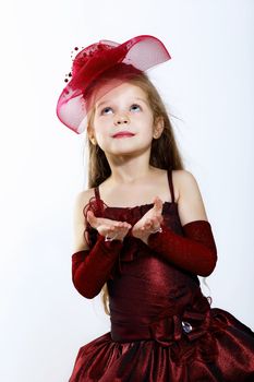 Portrait of a little girl in beautiful dress