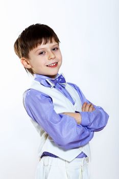 Portrait of a little boy dressed for a celebration