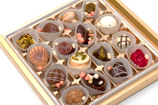 Box with Chocolates Candy isolated on a white background