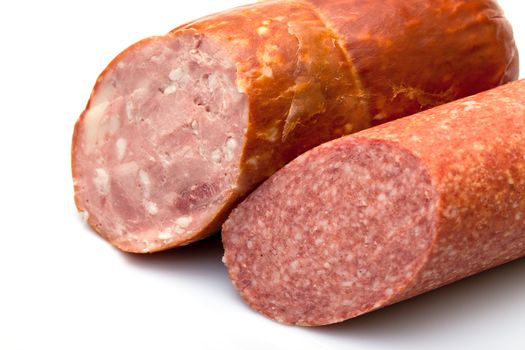 Assorted Sausage, on white background