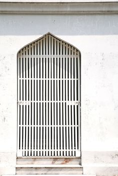 Ancient wooden door in temple