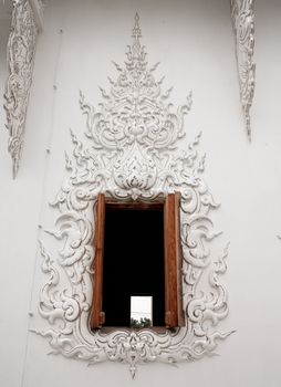 Wat Rong Khun window. Chiang Rai, Thailand