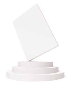 3d Illustration of White Box Isolated on White