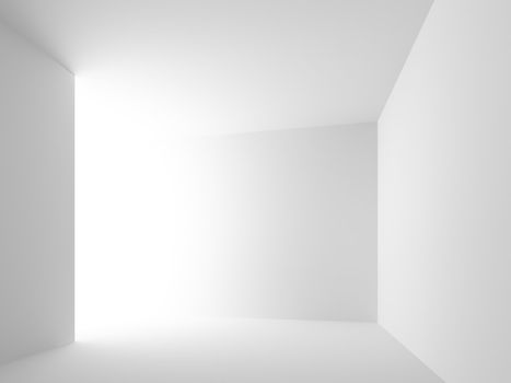 3d Illustration of Blue Empty Room Background