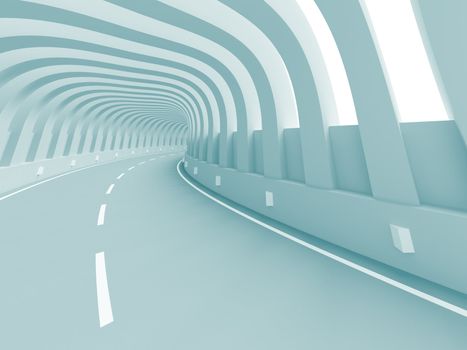 3d Illustration of Blue Abstract Road Background