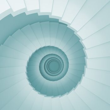 3d Illustration of Blue Abstract Staircase Background
