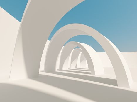 3d Illustration of White Abstract Architecture Background