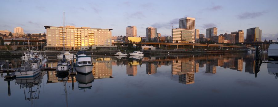 Tacoma Washington along the water at Sunrise
