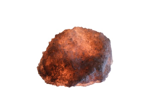 Rock salt close-up, isolated on white background
