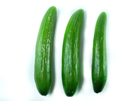 Fresh Cucumber isolated over white background.