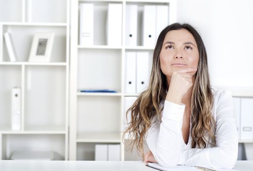 portrait of a beautiful woman who works in the office