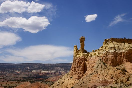 Featuring a rock formation at the red rock canyon/ mountain at Georgia O' Keefe's Ghost Ranch, New Mexico