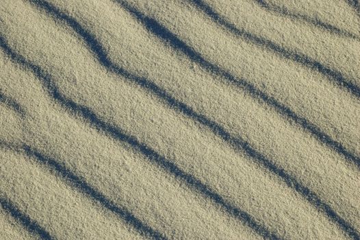 Close up macro shot ripples of white sand