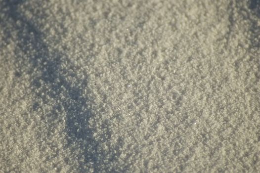 Close up/ macro shot of white sand ripples, showing individual grains and shadows at White Sands National Monument at sunset,  New Mexico