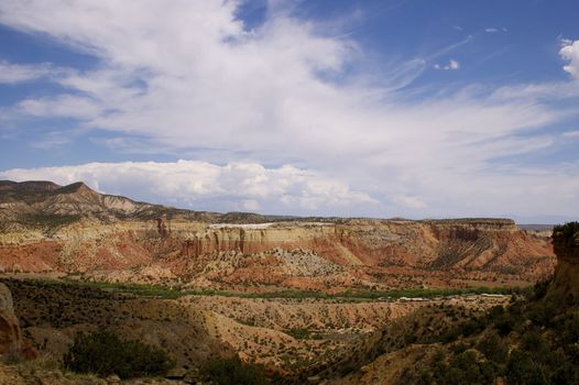 Featuring a rock formation at the red rock canyon/ mountain at Georgia O' Keefe's Ghost Ranch, New Mexico