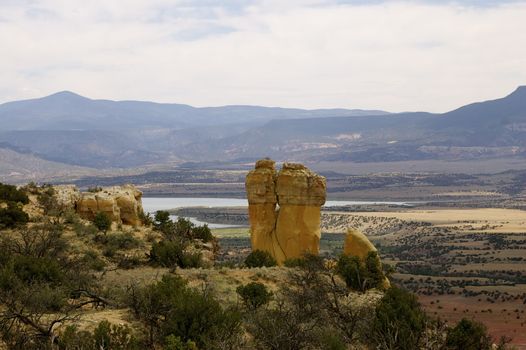 Featuring a rock formation at the red rock canyon/ mountain at Georgia O' Keefe's Ghost Ranch, New Mexico