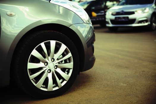 wheel and bumper of a modern passenger car