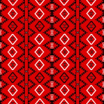 Red carpet with ethnic motifs, seamless pattern canvas