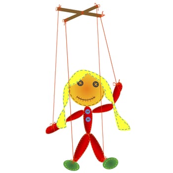 Handmade marionette, puppet on a string