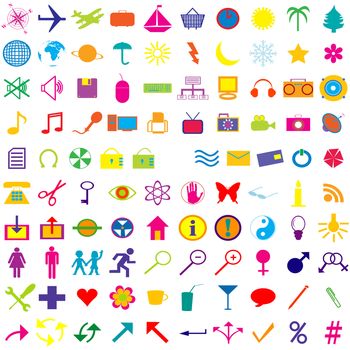 Set of colored web icons