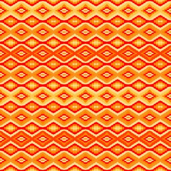 Orange seamless pattern with geometric motifs