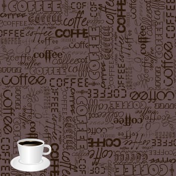 Background with coffee typography