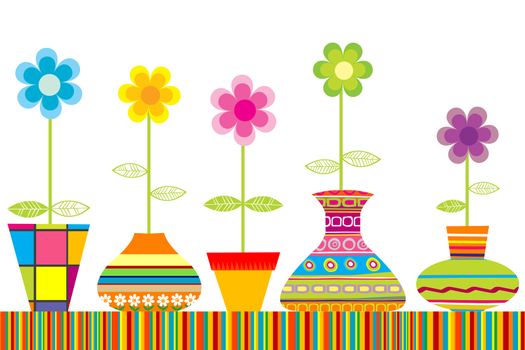 Colored flowerpots set