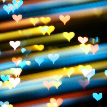motion colored  heart abstract love background