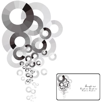 Background with circles and a business card