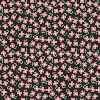 Seamless pattern with pink flowers