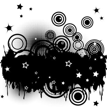 Background with splats, circles and stars