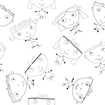 Doodle handmade kids seamless pattern