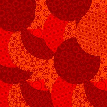 Red background with circles