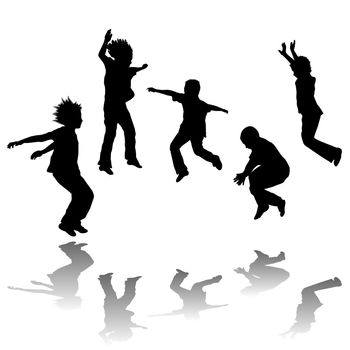 Happy children jumping