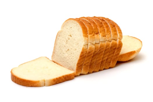 Sliced Wheat Bread on white background