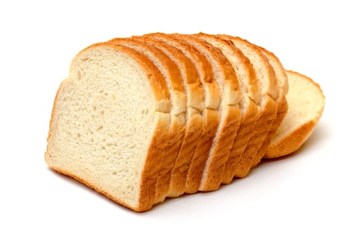 Sliced Wheat Bread on white background