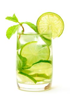 Mojito Cocktail in a Glass Beaker, on white background