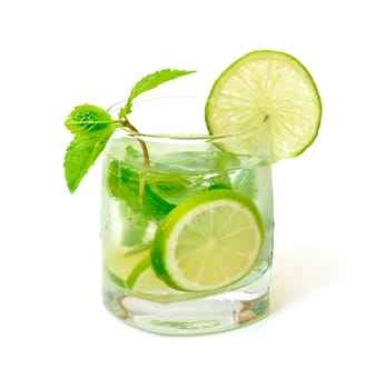 Mojito Cocktail in a Glass Beaker, on white background