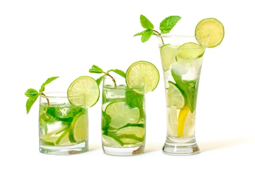 Mojito Cocktail in a Glass Beaker, on white background