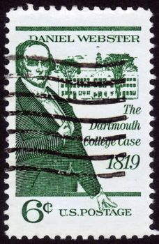 USA - CIRCA 1969: A stamp printed in the USA shows Daniel Webster, politician and lawyer, devoted to The Dartmouth College Case 1819, circa 1969