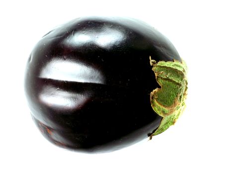 Two big eggplants isolated on white background