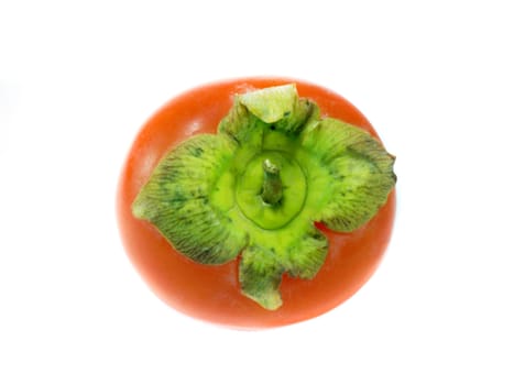 Ripe persimmons isolated on white background .