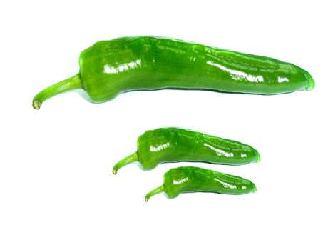 chili pepper, green isolated on white background