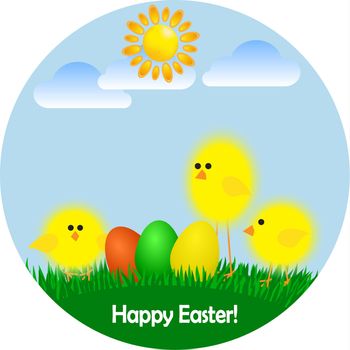 greeting card with a happy Easter vector illustration