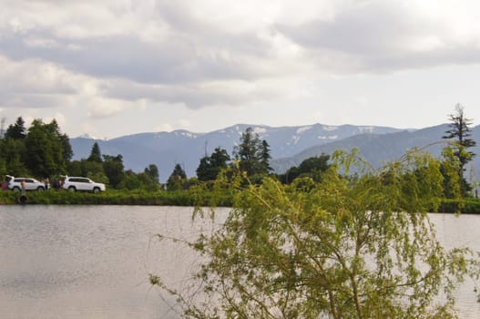 Lake in mountains of the Caucasian reserve