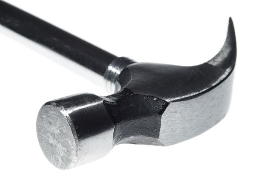 Close-up on steel hammer. Isolated.