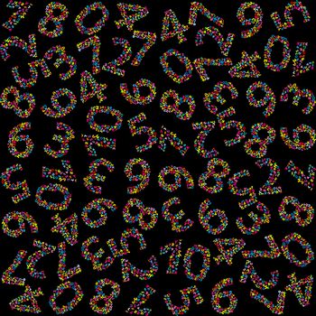 Seamless pattern with numbers made of numbers