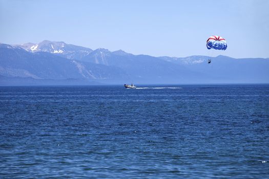 Paragliding around Lake Tahoe, California,  Nevada.