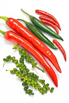chilli and pepper is the  natural food spicy